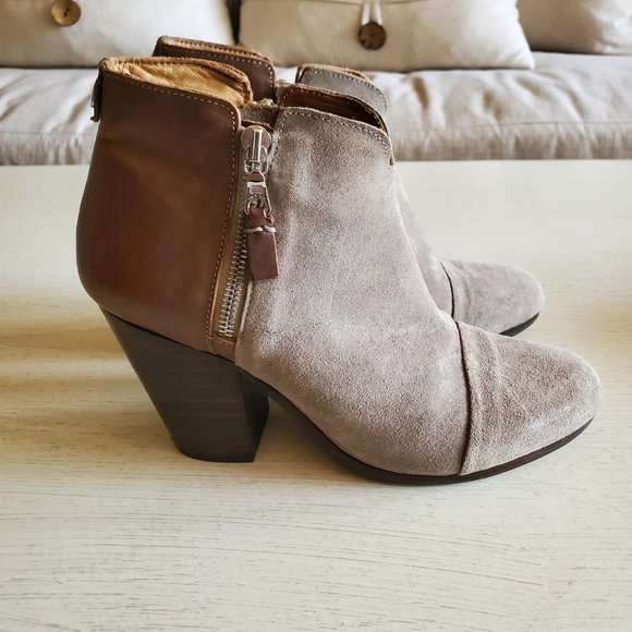Rag & bone Taupe Suede/Leather Double Zip Ankle boots 39/8.5-9 - Picture 3 of 7